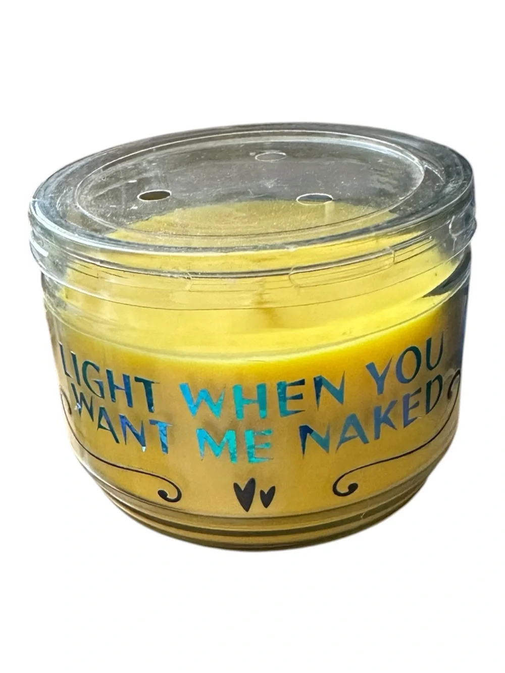 Hand Made Yellow Light When You Want Me Naked 3 Wick Candle